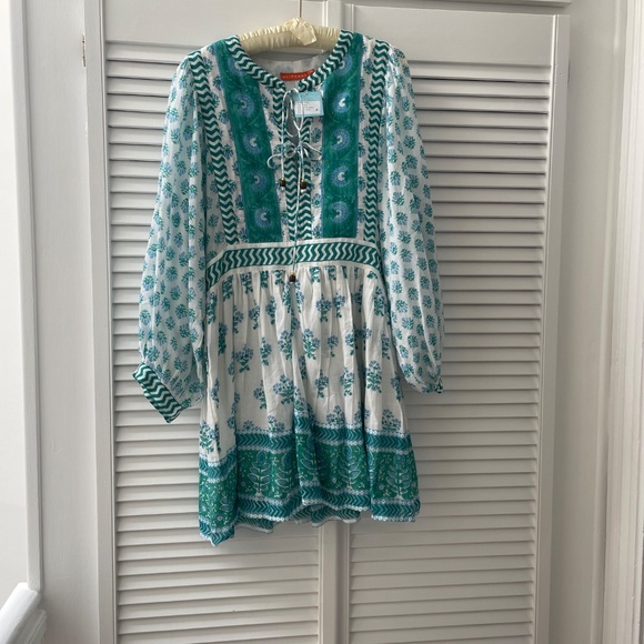 Tie Front Balloon Sleeve Mini NWT - Picture 6 of 6